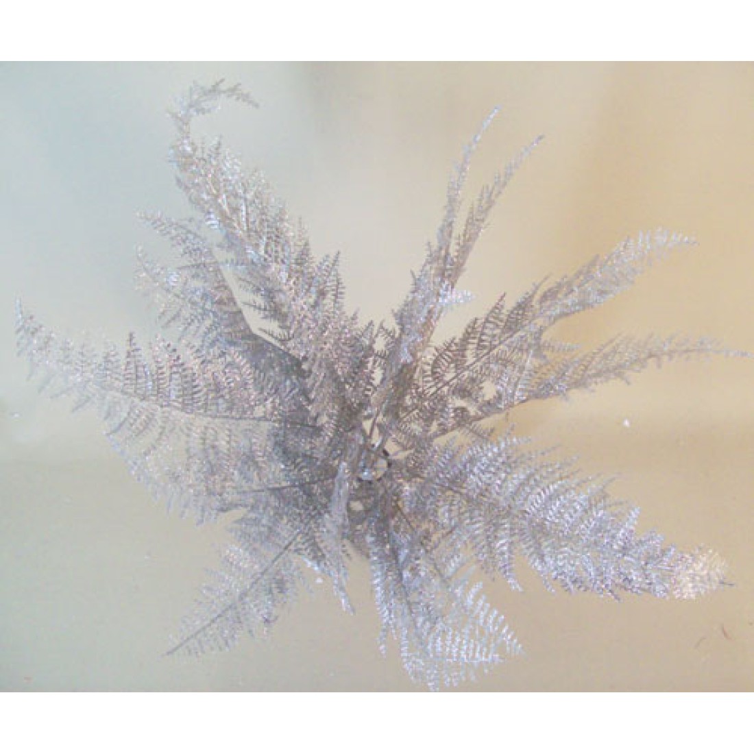 Silver Glitter Feather Fern Plant Christmas Decorations